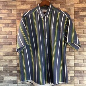 Mens Vintage Windridge Short Sleeve 90’s Multi Color Stripes XL Button Down
